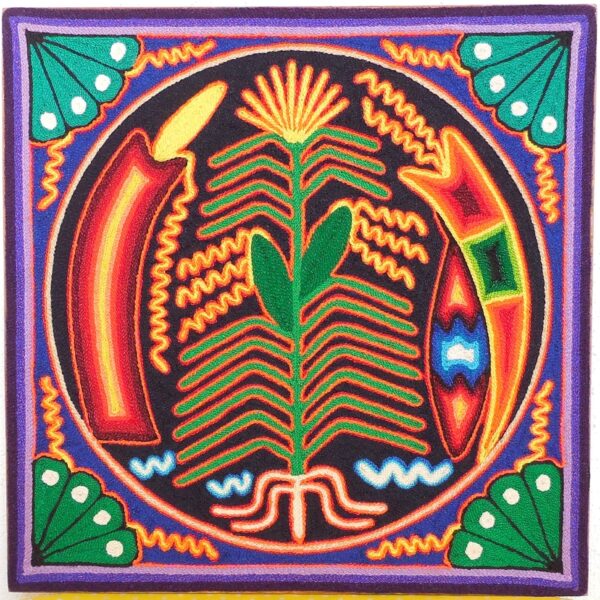 Huichol Art Yarn Painting Corn