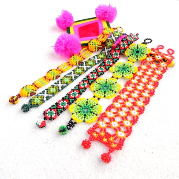 5pc Huichol Beaded Bracelet Set
