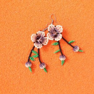 Huichol Beaded Flower Earrings