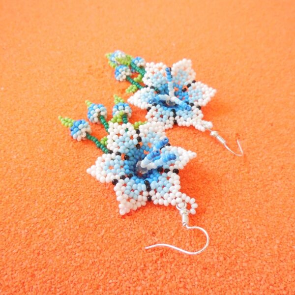 Huichol Beaded Flower Earrings