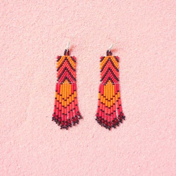Huichol Long Fringe Earrings
