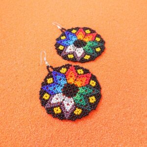 Huichol Beaded Rainbow Star Earrings
