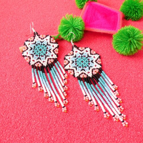 Huichol Beaded Shooting Star Earrings
