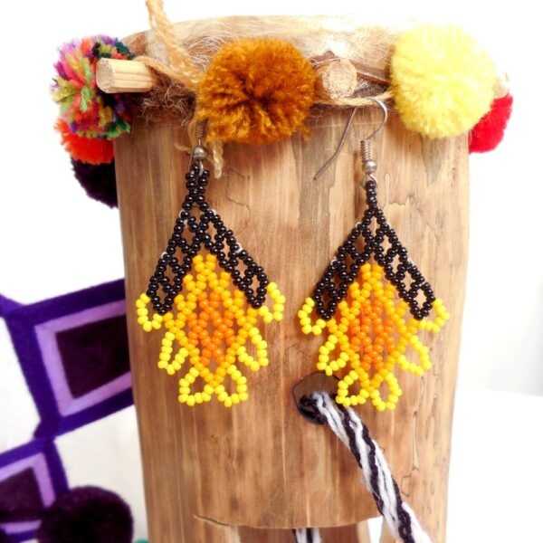 Huichol Beaded Maize Earrings