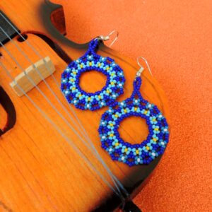 Huichol Round Beaded Earrings