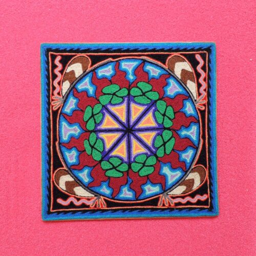 8" Huichol Art Yarn Painting Peyote