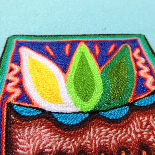 4" Huichol Art Yarn Painting Peyote