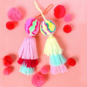 Huichol Colorful Pompom and Tassel Charm
