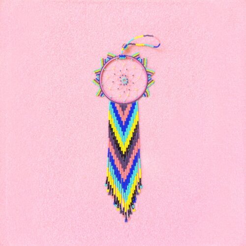 Huichol Colorful Beaded Dreamcatcher Hanging