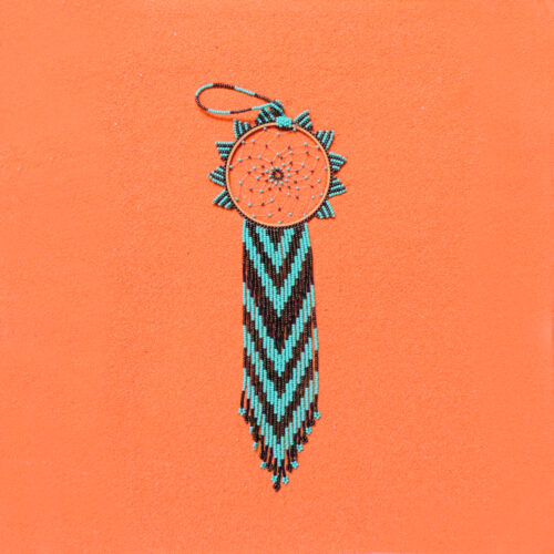 Huichol Colorful Beaded Dreamcatcher Hanging