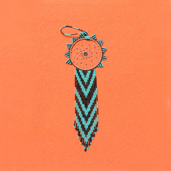 Huichol Colorful Beaded Dreamcatcher Hanging