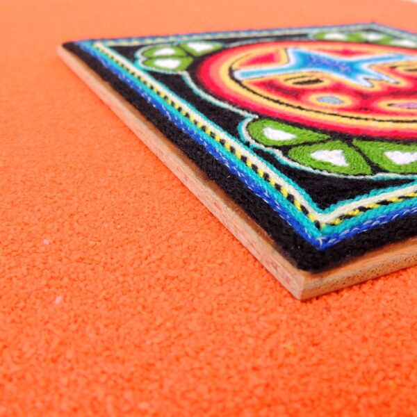 6" Huichol Art Yarn Painting Sun God