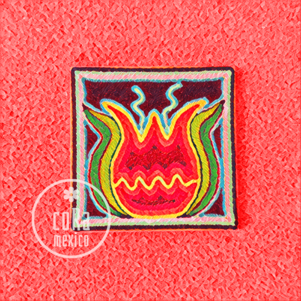 Huichol Art Printable Red Flower