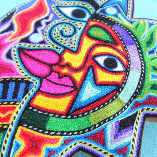 Huichol Art Yarn Painting Eclipse