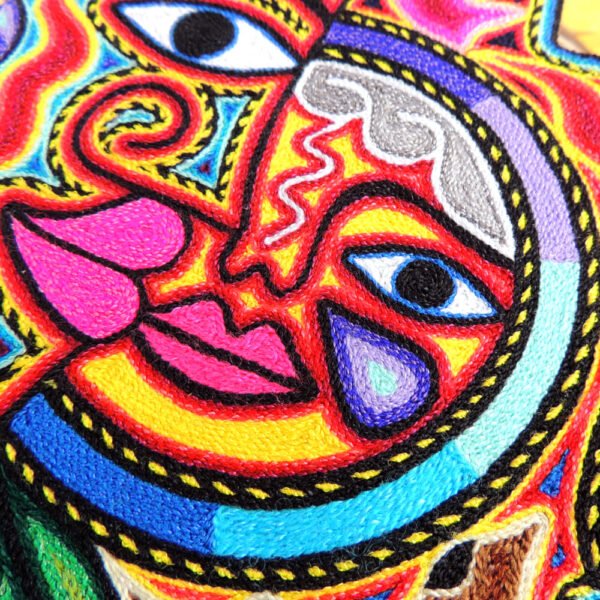 Huichol Art Yarn Painting Eclipse