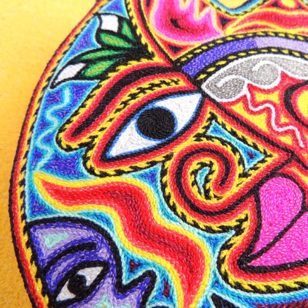 Huichol Art Yarn Painting Eclipse