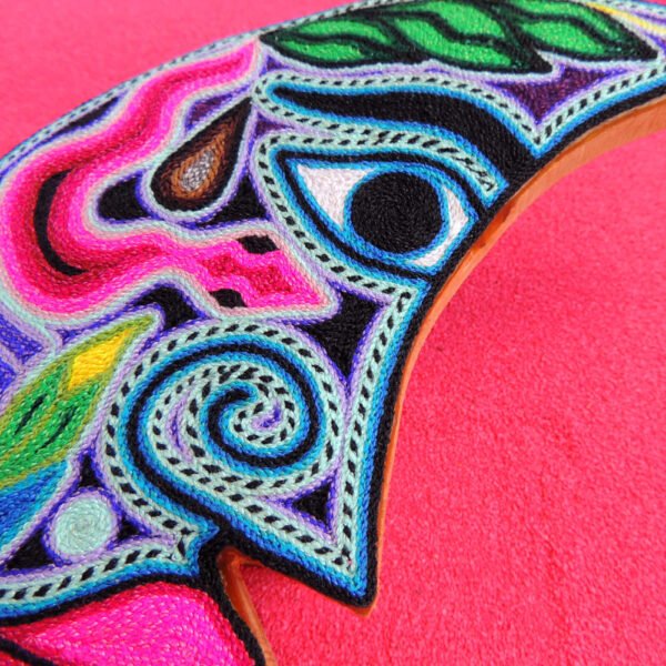 Huichol Art Yarn Painting Moon