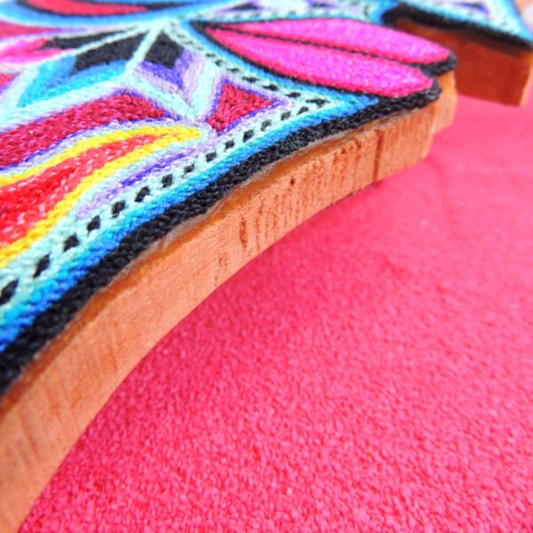 Huichol Art Yarn Painting Moon