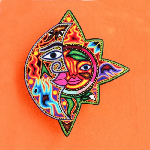 Huichol Art Yarn Painting Eclipse